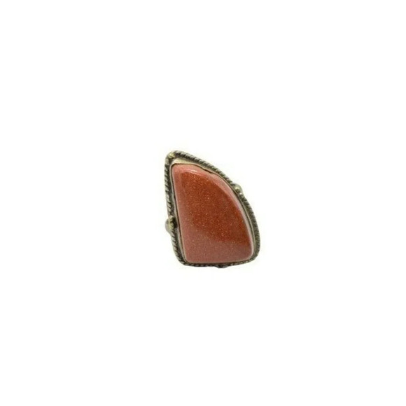 Southwestern .925 Sterling Silver Goldstone Ring 9